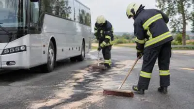 Ölspur nach Busdefekt in Teilen von Ried und Katsdorf im Bezirk Perg