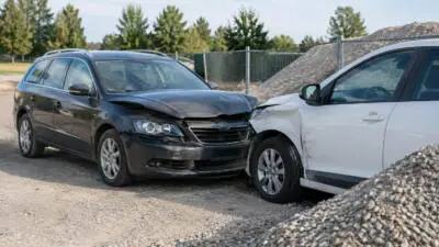 Pkw prallt gegen Baustellengitter und Schotterhaufen im Bezirk Rohrbach