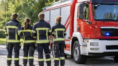 Brennholzstöße und Teile einer Eiche brennen in Fachelberg