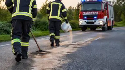 Dieselspur reicht kilometerweit auf der Falkenstein Landesstraße