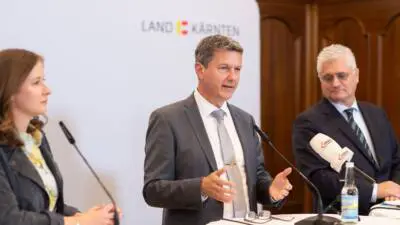 BM Claudia Bauer, LH Daniel Fellner und LR Martin Antauer.