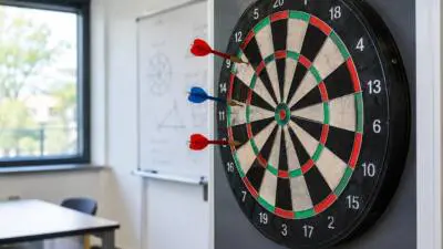 Schüler:innen lernen Mathematik mit Dart in St. Andrä