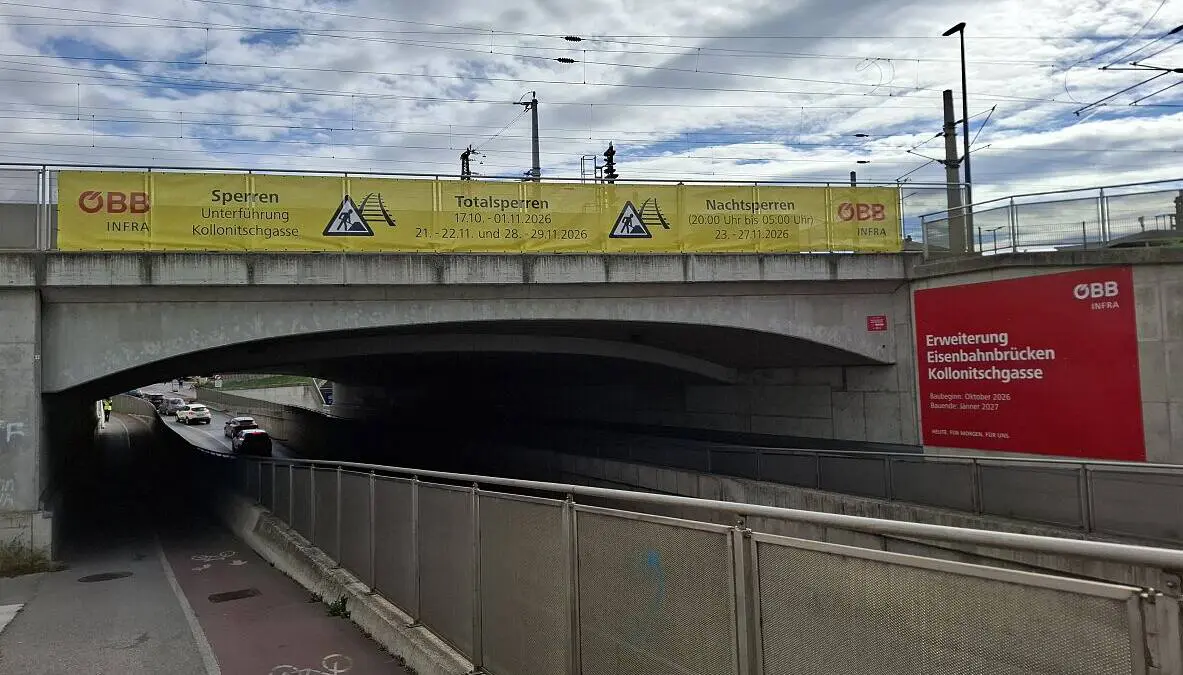Unterführung Kollonitschgasse wird in Wiener Neustadt gesperrt