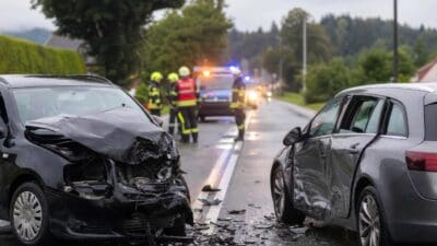 Zwei Verletzte bei Kollision zweier Autos auf B64 in Weiz