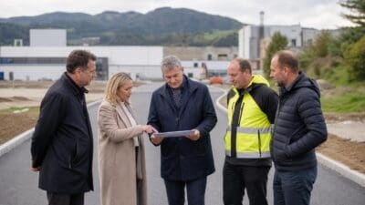 Frohnleiten: Neue Erschließungsstraße für Wirtschaftspark auf altem Fabriksgelände fertig