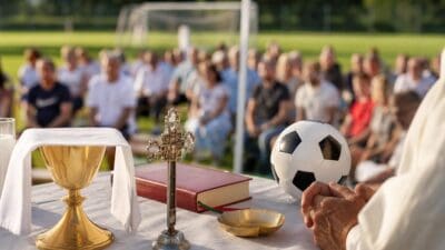 Fußball-Gottesdienst am Sportplatz in Feldkirchen