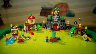 LEGO Super Mario Diorama mit Minifiguren, Schloss, Haus und Strandbereich