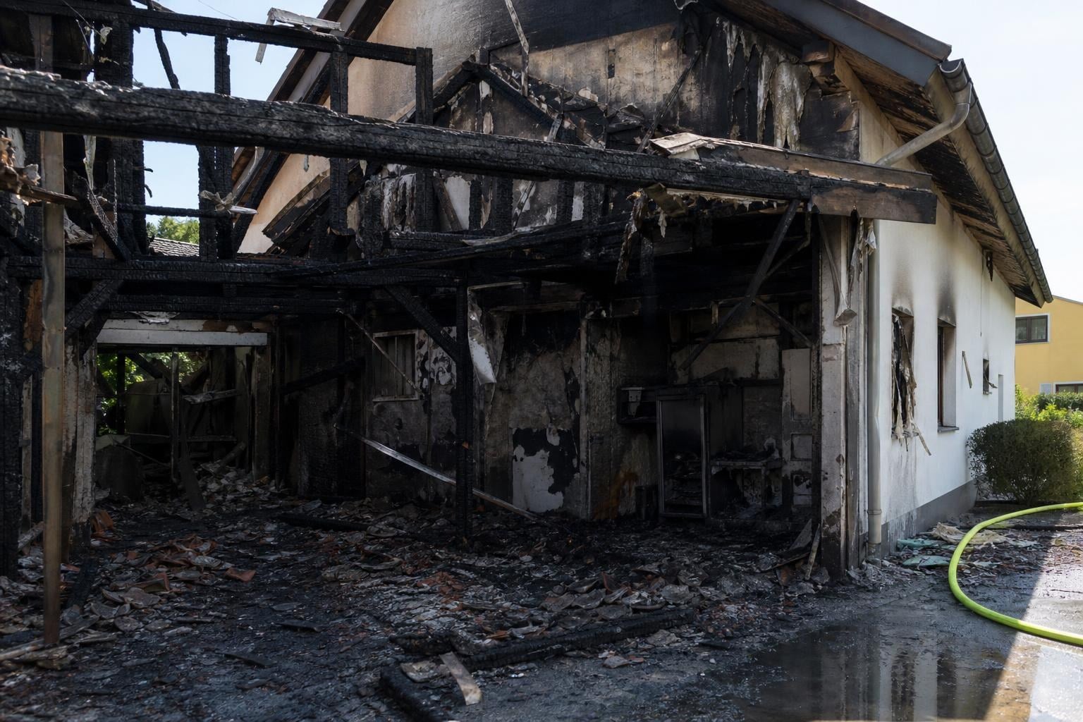 Carport und Teile eines Wohnhauses in Neumarkt in Vollbrand