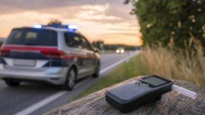 Motorrad- und Motorfahrradlenker bei Jauernig angehalten