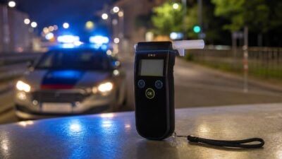Pkw kippt auf Dach und stoppt auf Eisenbahnbrücke