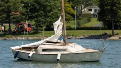 Polizeiboot entdeckt gekentertes Segelboot am Achensee