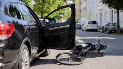 Radfahrer kollidiert in Wels mit geöffneter Beifahrertür