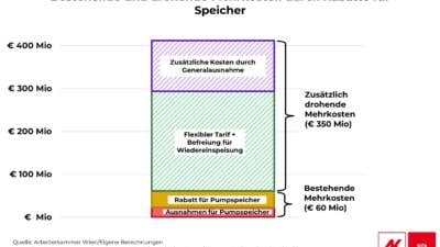 Arbeiterkammer warnt vor Netzentgeltbefreiungen für Stromspeicher