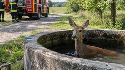 Annaberg: Höhenretter retten Reh aus Brunnen in Alkoven