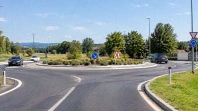 B 18: Neuer Kreisverkehr in Leobersdorf freigegeben