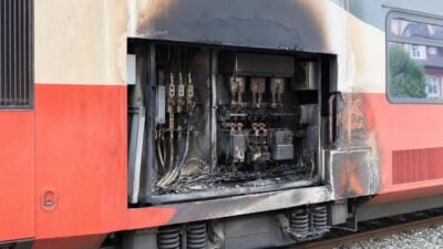 Brand in Lokomotive in Schwaz