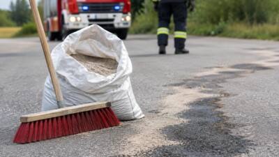 Dieselspur verunreinigt mehrere Straßen in Regau