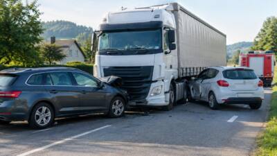 Drei Verletzte bei Verkehrsunfall mit Lkw und zwei Pkw in Gasenbach
