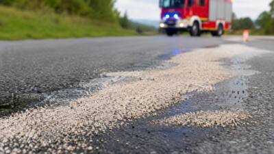 Feuerwehr beseitigt rund 150 Meter lange Ölspur in Münster