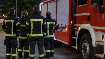 Feuerwehr Immendorf entfernt umgestürzten Baum auf L1010