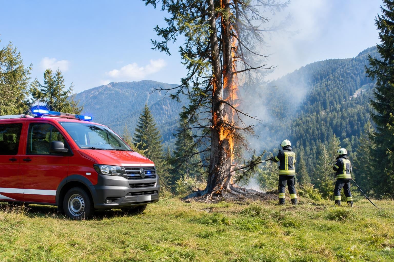 Flughelfer wegen Blitzbaums bei Jochalm alarmiert