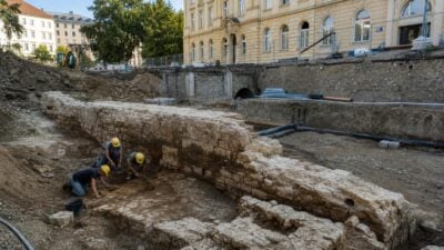 Fundamente der Stadtbefestigung am Tummelplatz freigelegt