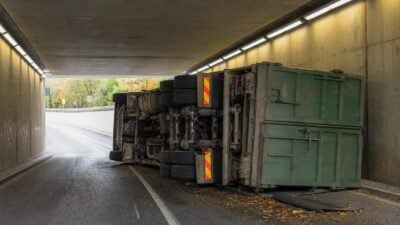 Lkw kippt in Villach um – Lenker ins LKH gebracht