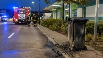 Mistkübel brennt beim Lagerhaus in Mistelbach