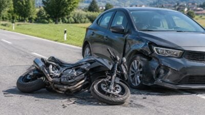 Motorrad und Pkw kollidieren auf B182 bei Natters