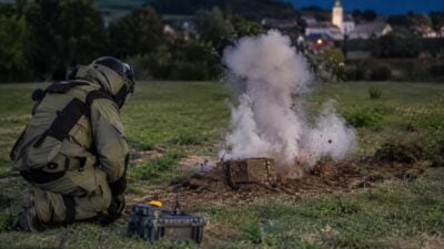 Munitionskiste mit Granaten in Frauenstein gesprengt