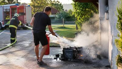 Nachbar verhindert Ausbreitung des Akku-Brandes in Puchbach