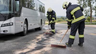 Ölspur nach Busdefekt in Teilen von Ried und Katsdorf im Bezirk Perg