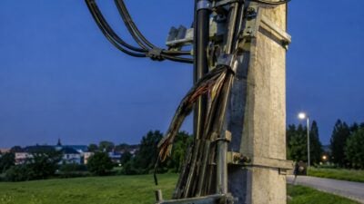 Pflug beschädigt Erdkabel im Bezirk Ried