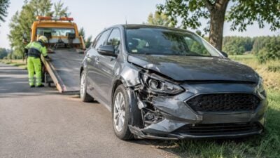 Pkw kommt von der Fahrbahn ab und prallt gegen Baum