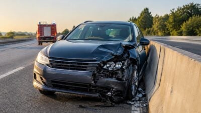 Pkw prallt auf A21 gegen Betonleitwand