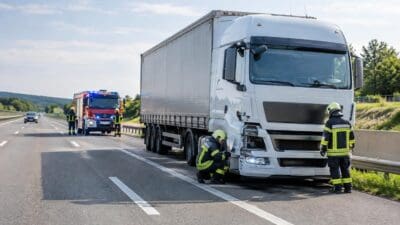 Pkw und Lkw stoßen auf A2-Schleife zur A9 zusammen