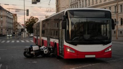 Polizeimotorrad kollidiert in Wien mit Linienbus