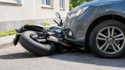 Unfall in Hofstatt: Motorrad unter Pkw verkeilt