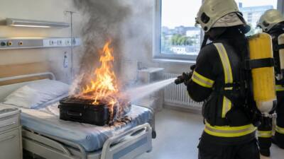Zigarette setzt Koffer in Krankenzimmer in Brand im Bezirk Vöcklabruck