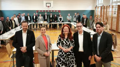 Beim gemeinsamen Austausch mit den Berufsschul-DirektorInnen.