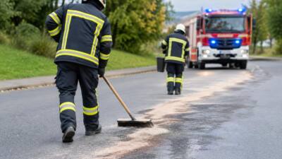 Defekt an Lkw-Kran verursacht Ölaustritt in St. Johann
