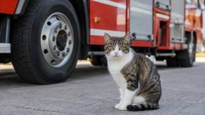 Feuerwehr befreit Katze in der Josef-Koch-Straße im Bezirk Imst