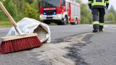 Feuerwehr beseitigt Kraftstoffspur in Pixendorf