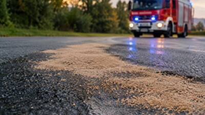 Feuerwehr Ranshofen hilft dem Roten Kreuz nach Verkehrsunfall
